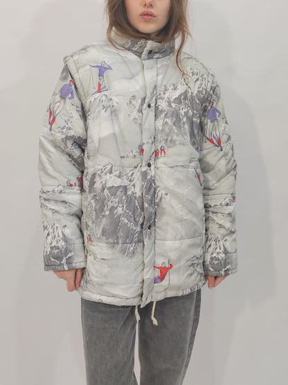 Vintage All-over Print Ski Jacket