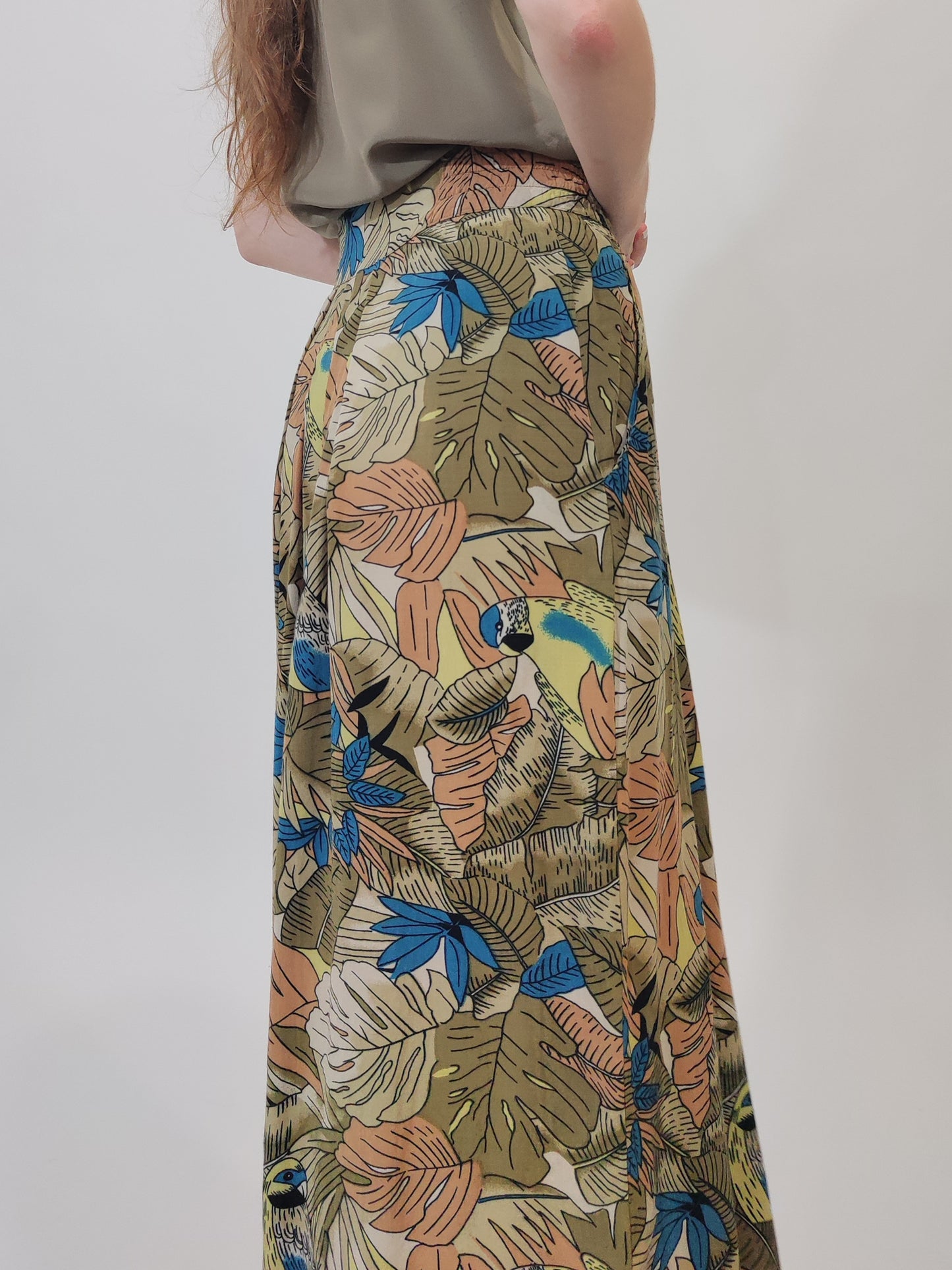 ‘80s Wide Leg Print Trousers - GC