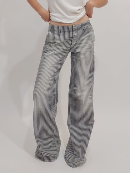 Phard Deadstock Striped Wide Leg Jeans - 42IT