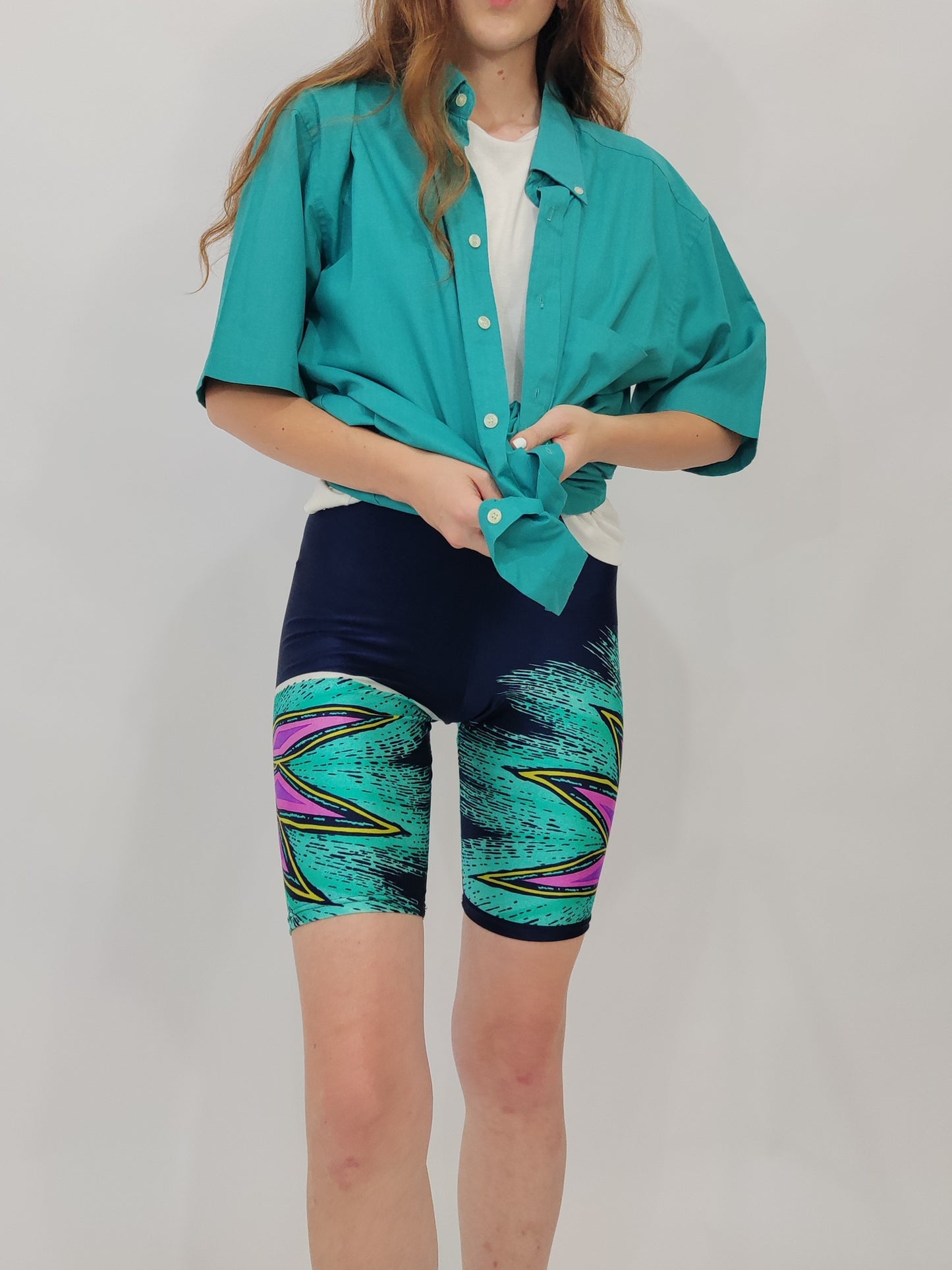 Vintage Biker Shorts - Pop Navy 2