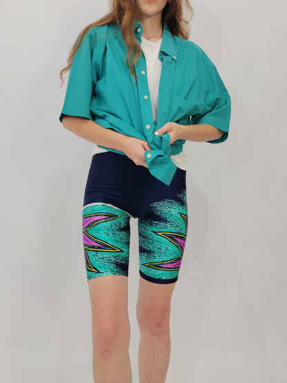 Vintage Biker Shorts - Pop Navy 2