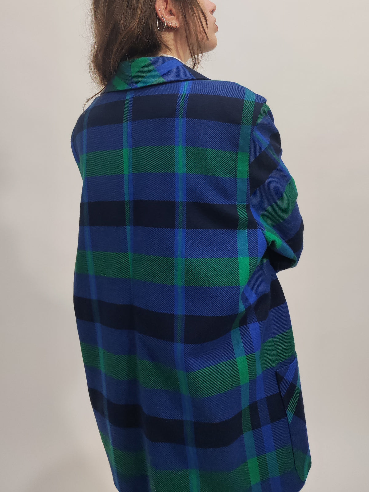 Vintage Checkered Oversized Blazer