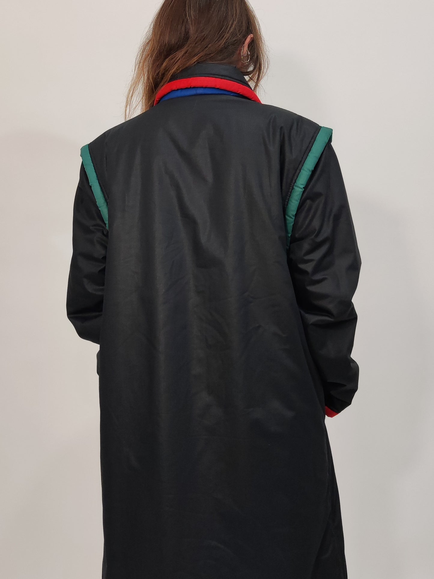 '80s Vintage Color Block Trench Coat