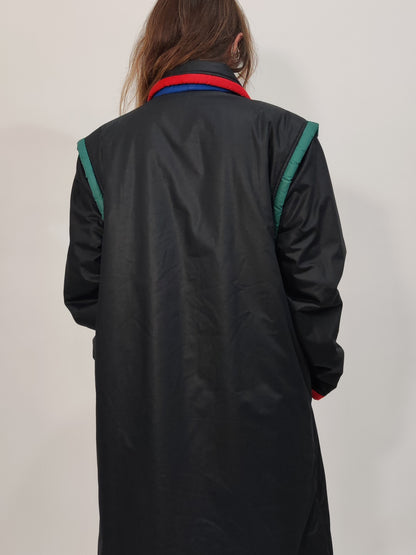 '80s Vintage Color Block Trench Coat