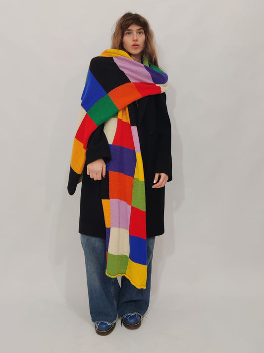 Late '70s Color Block Long Scarf