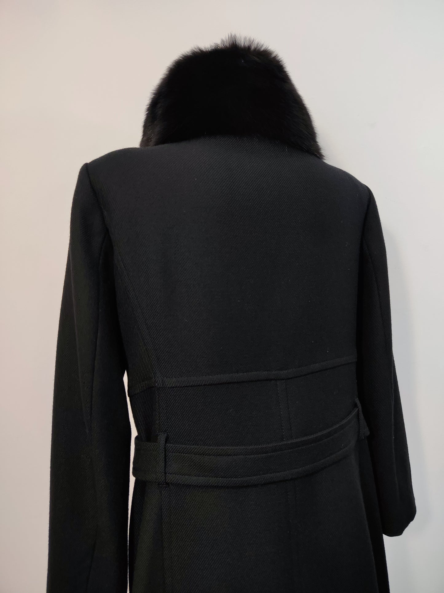 100% Wool Hooked Coat, Fur Collar