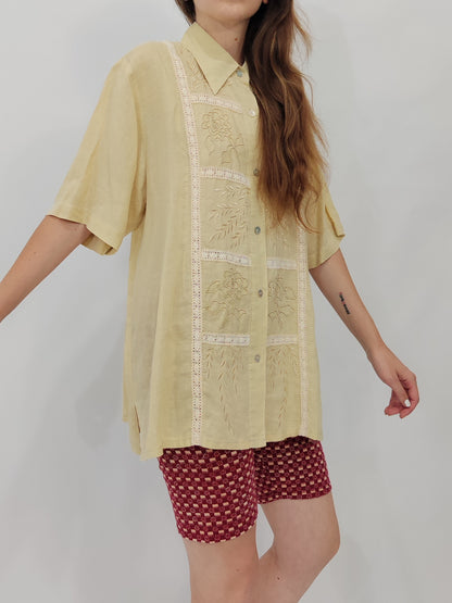 Embroidered Linen Shirt