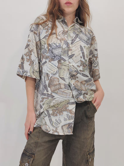 '80s Vintage Oversized Cotton Shirt