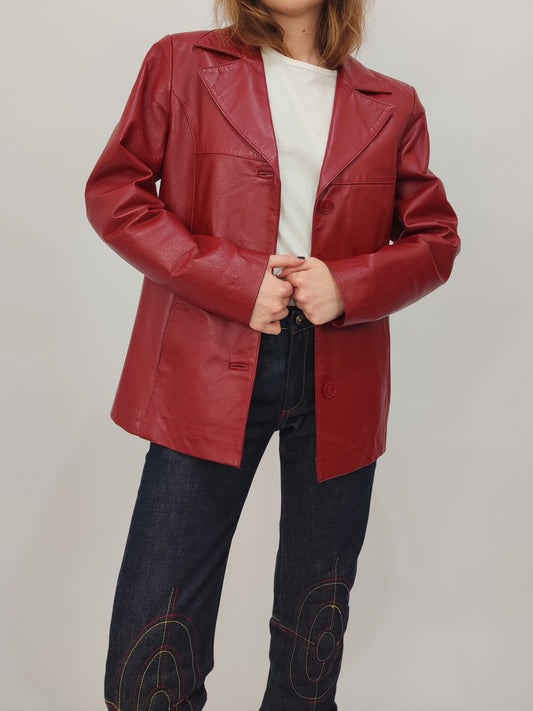 '90s Red Leather Jacket