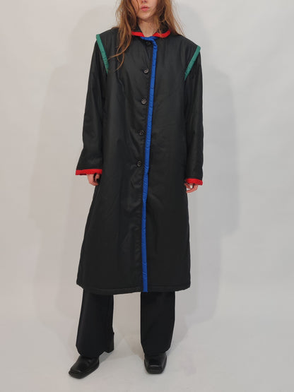 '80s Vintage Color Block Trench Coat
