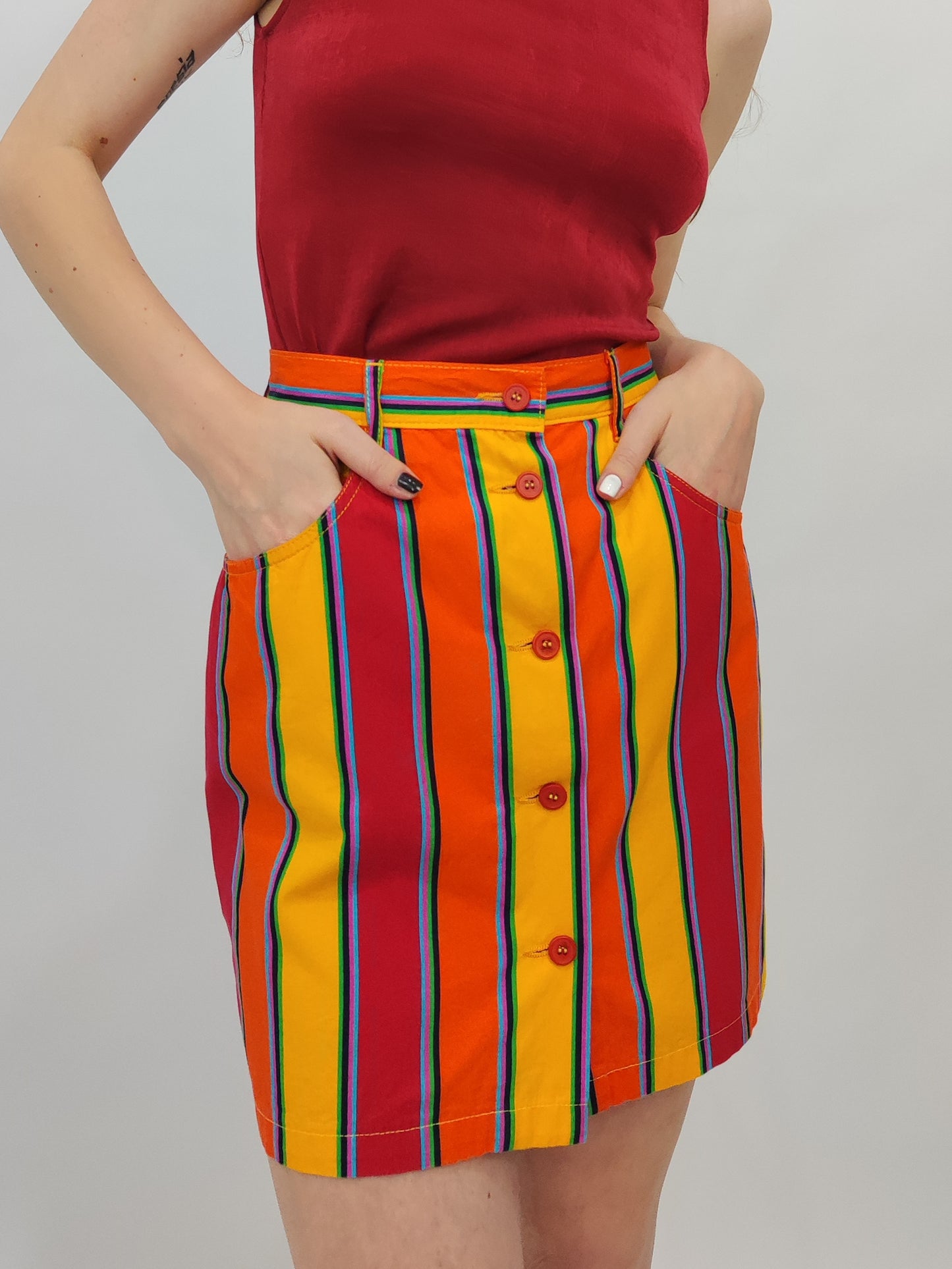 Stefanel Striped Vintage Skirt