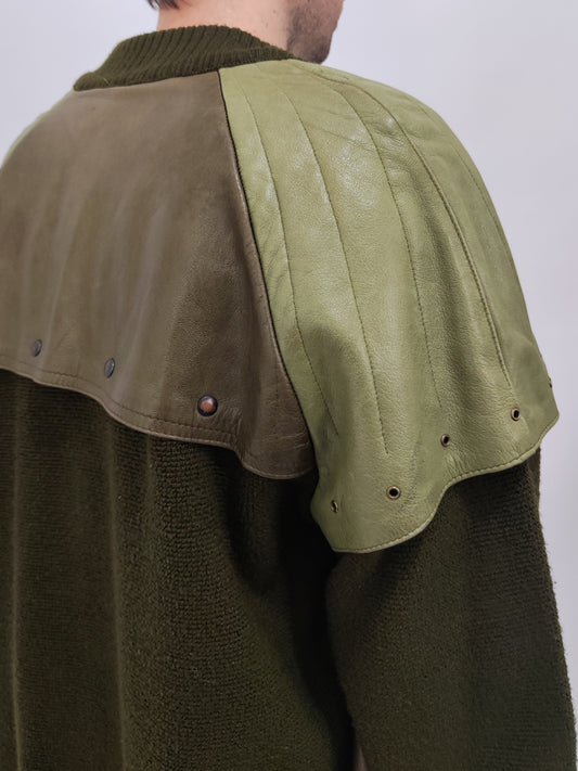 '80s Leather & Wool Jacket