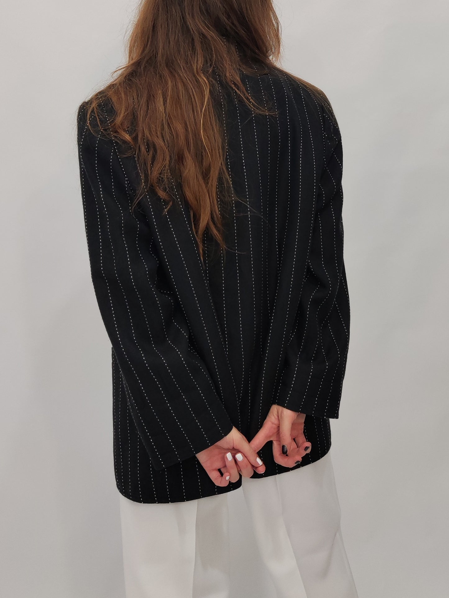 '90s Pinstripe Oversized Blazer
