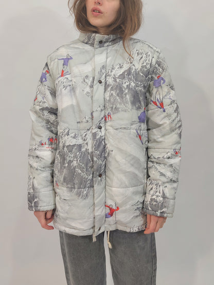 Vintage All-over Print Ski Jacket