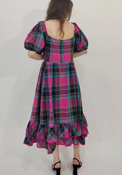 '80s Vintage Tailored Checkered Dress