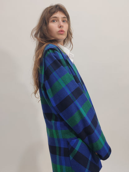 Vintage Checkered Oversized Blazer