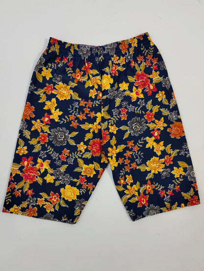 Vintage Biker Shorts - Floral Navy