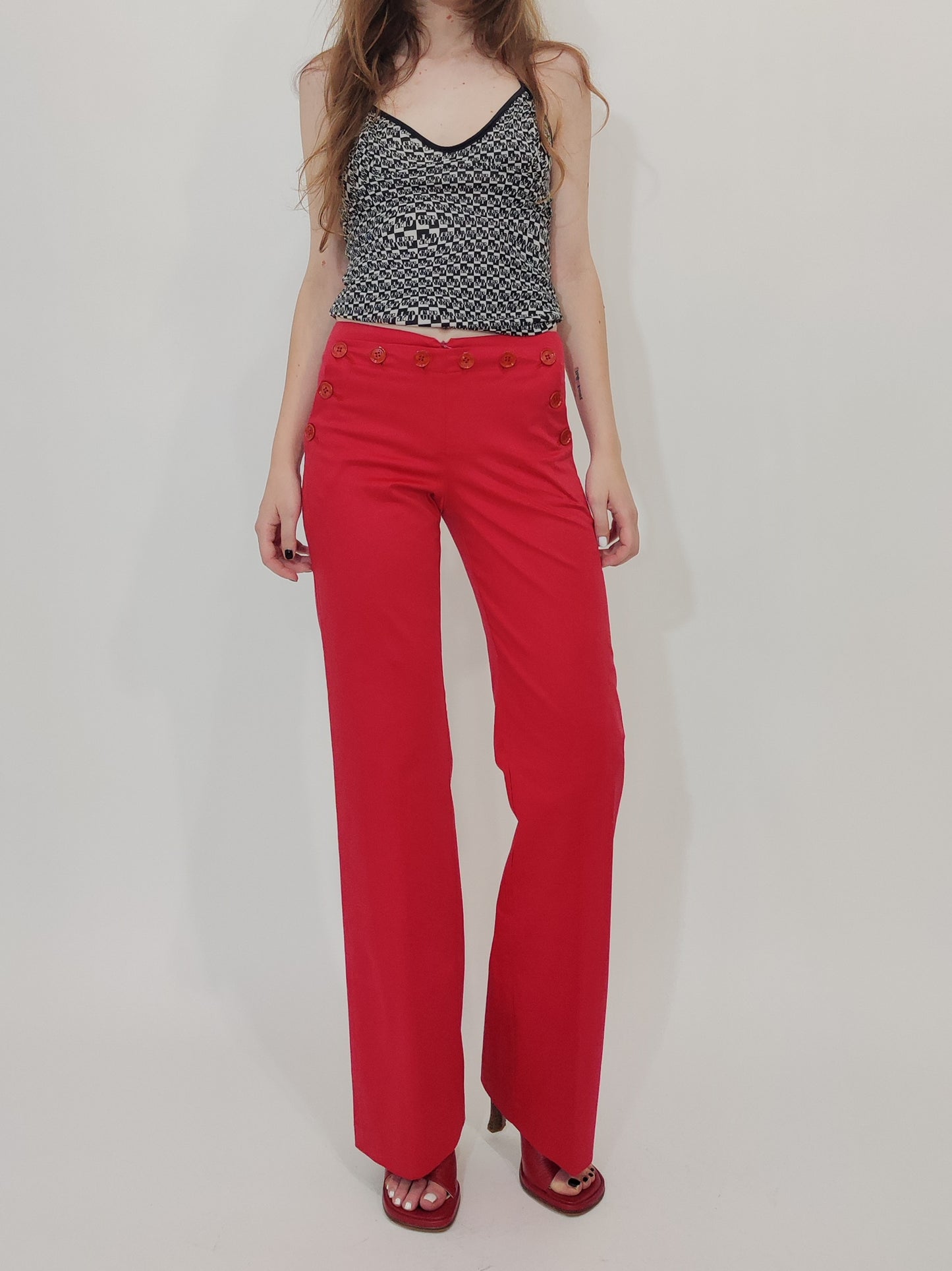 Late '90s Red Cotton Sailor Pants