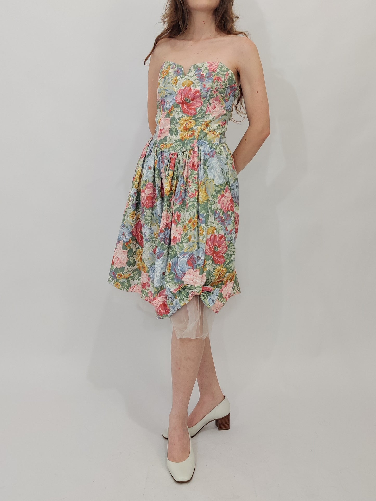 Early '80s Floral Cocktail Dress