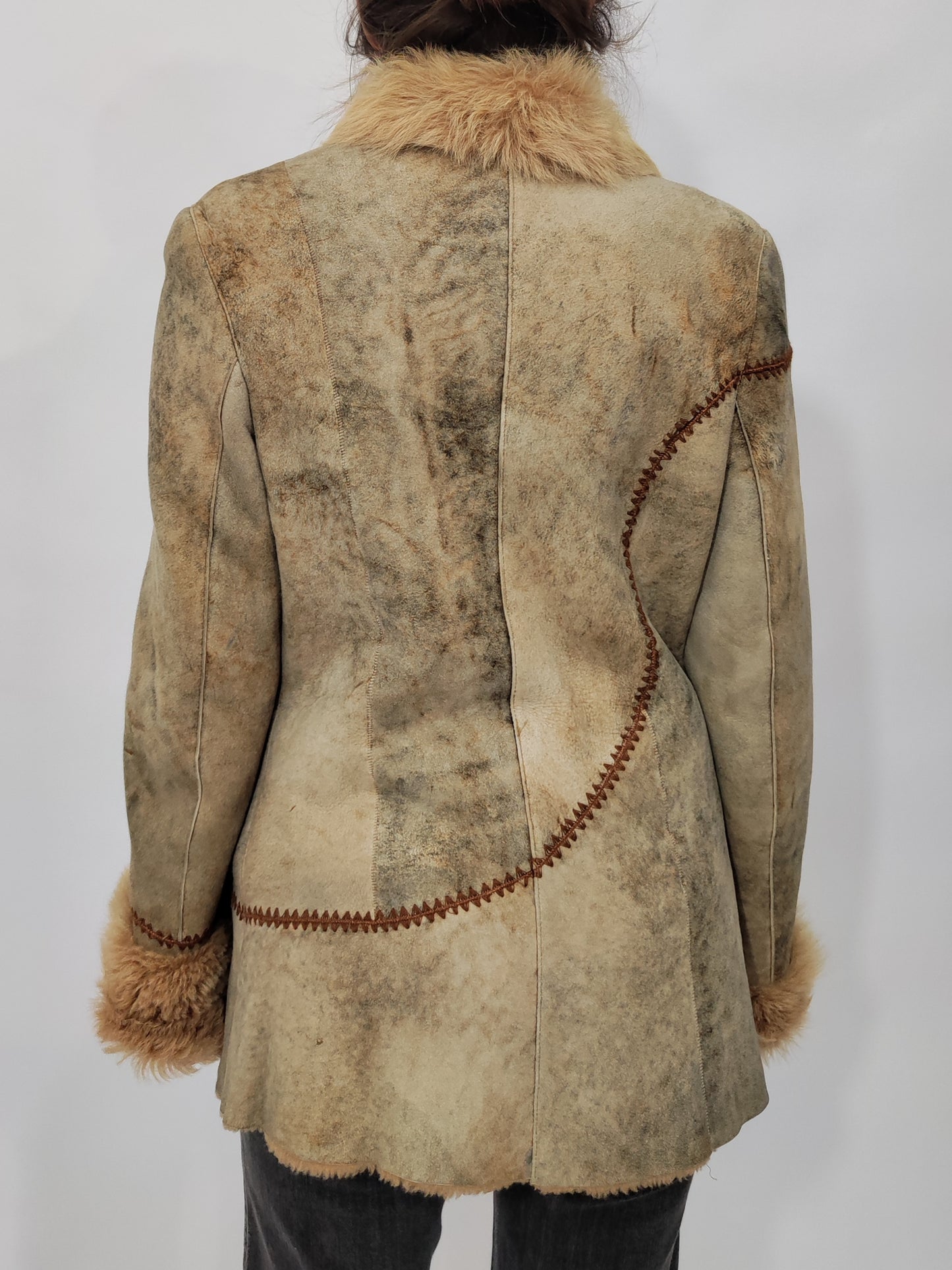 '90s Boho Shearling Coat