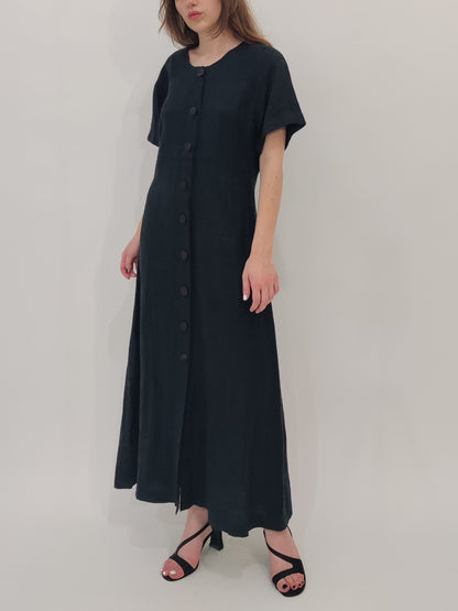 '90s Vintage 100% Linen Button Dress