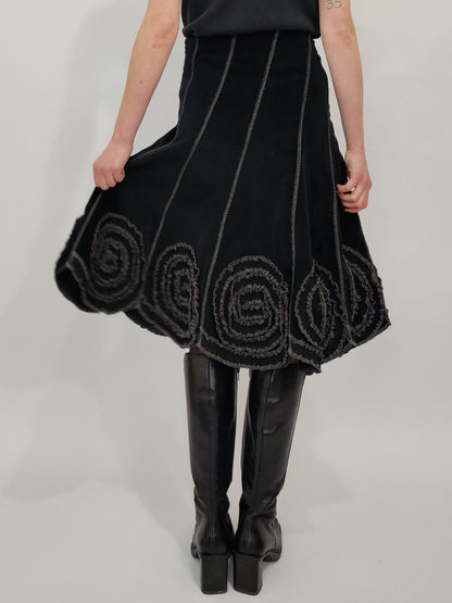 Y2K Velour Midi Skirt