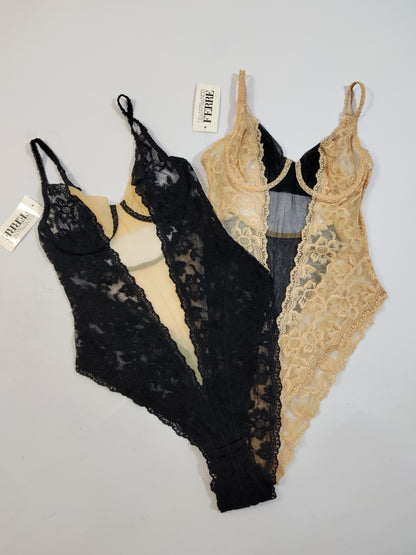 Archive - Gianfranco Ferré Deadstock Lace Bodysuit (NUDE)