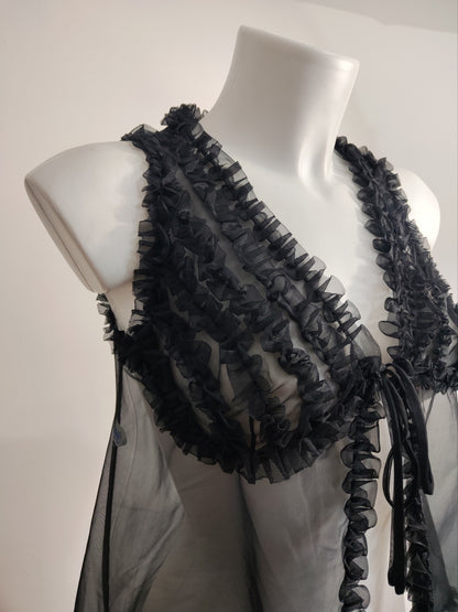 '60s Original Vintage Ruffled Négligé