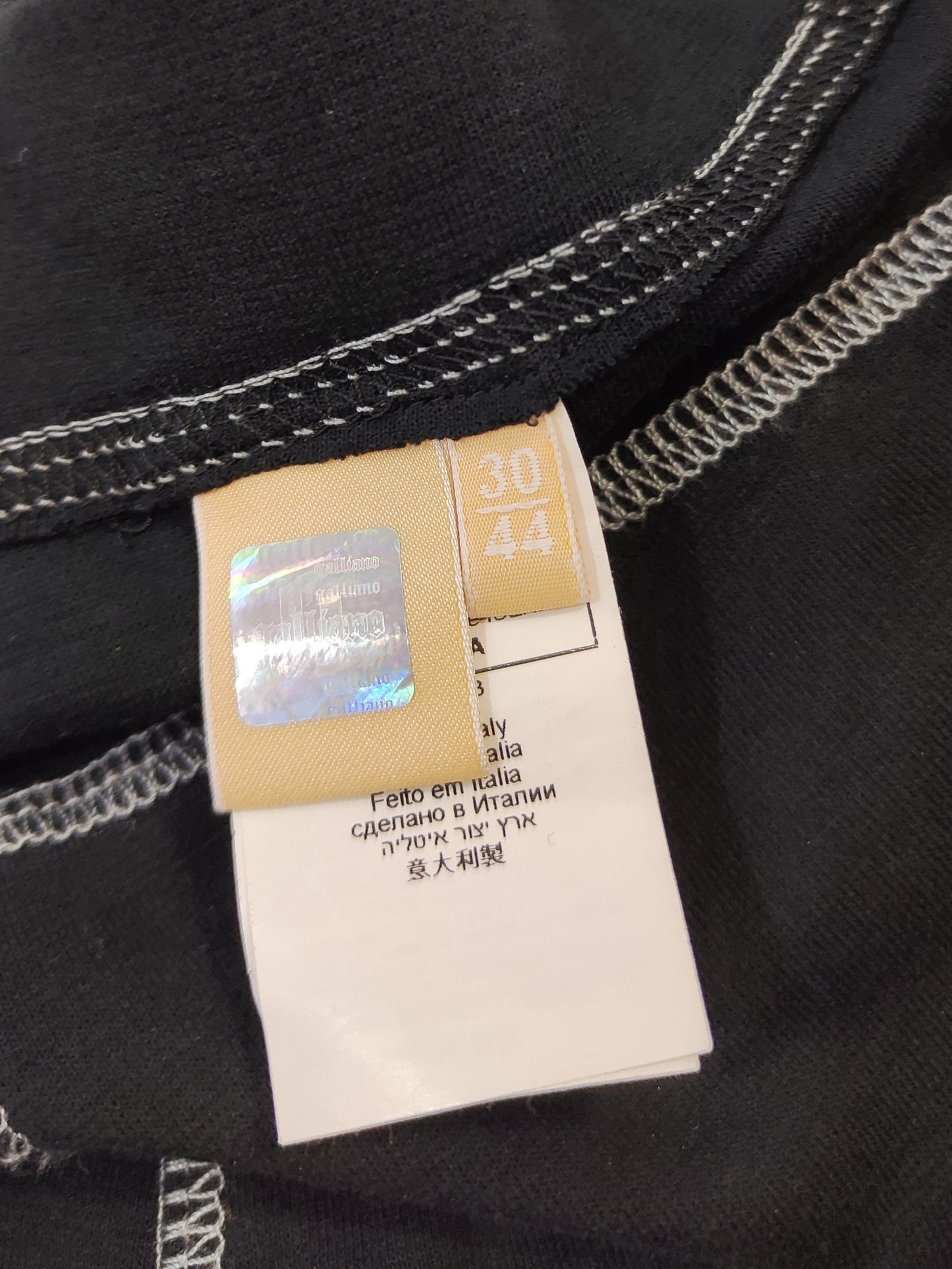 John Galliano Contrast Stitching Black Pants