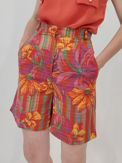 '80s Vintage Shorts, Linen + Cotton, XS