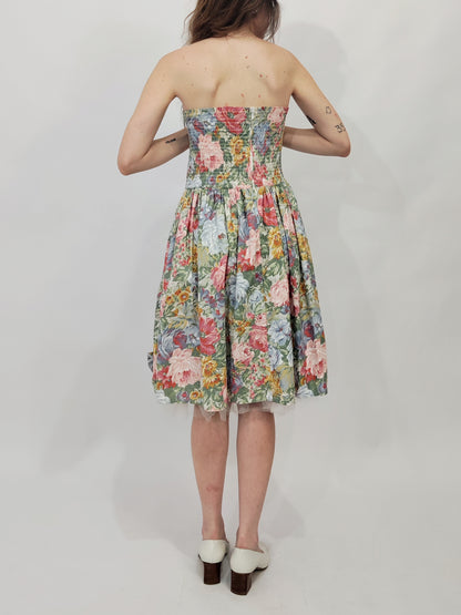 Early '80s Floral Cocktail Dress