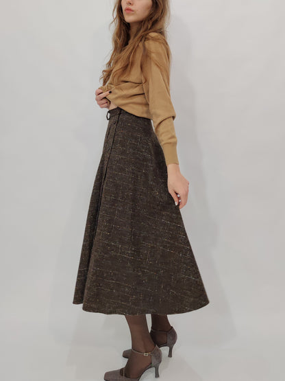 '80s Flecked Tweed Skirt