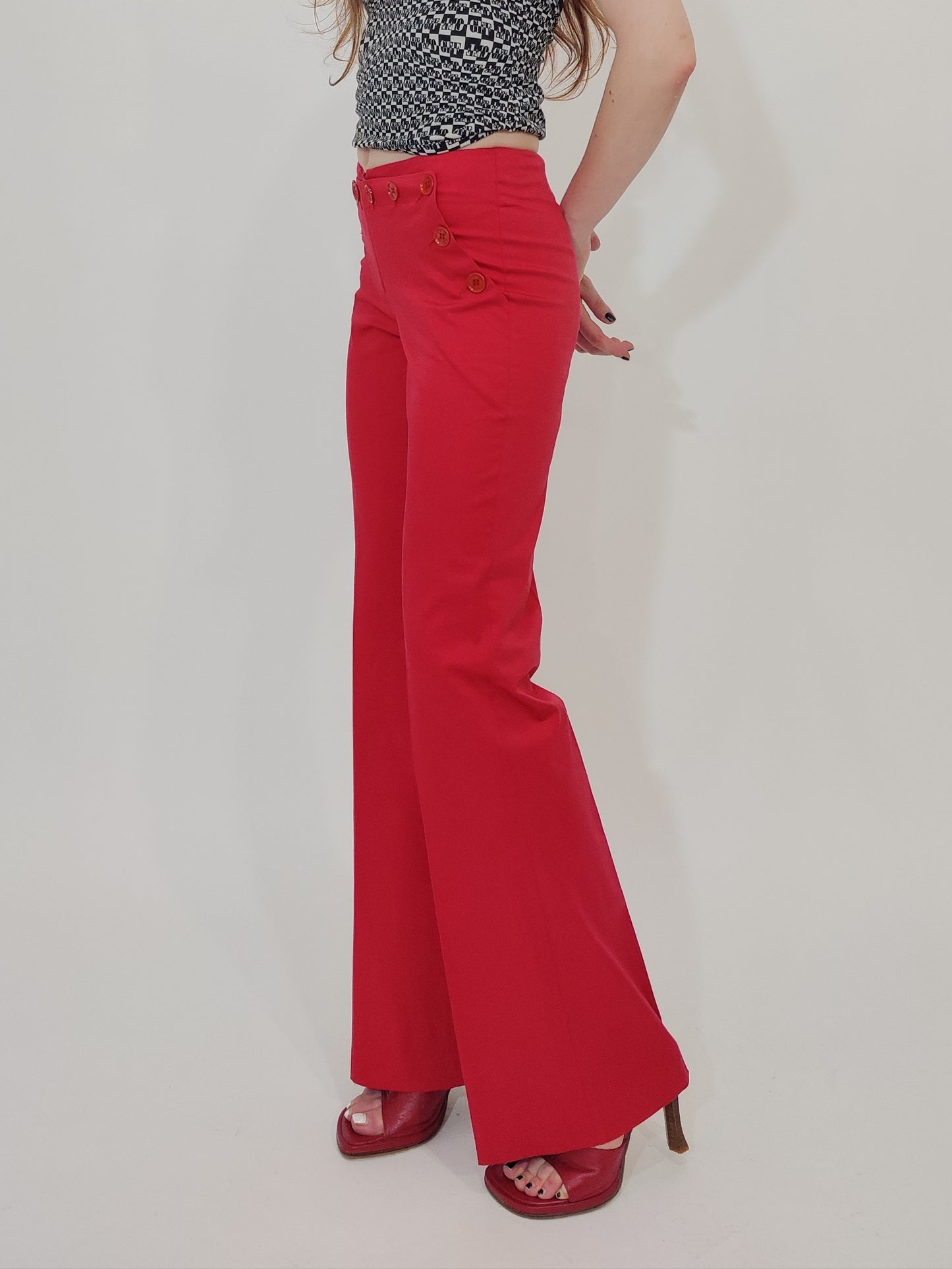 Late '90s Red Cotton Sailor Pants