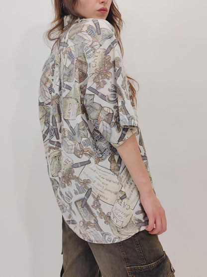 '80s Vintage Oversized Cotton Shirt