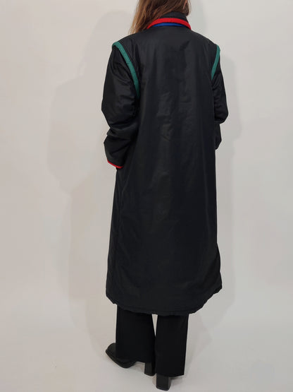 '80s Vintage Color Block Trench Coat