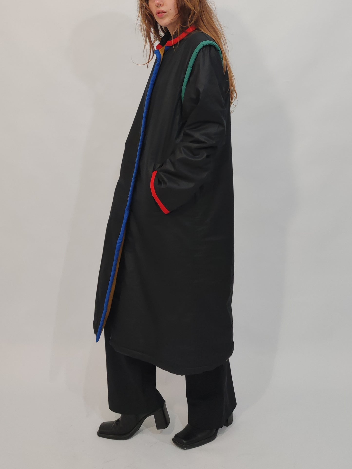 '80s Vintage Color Block Trench Coat