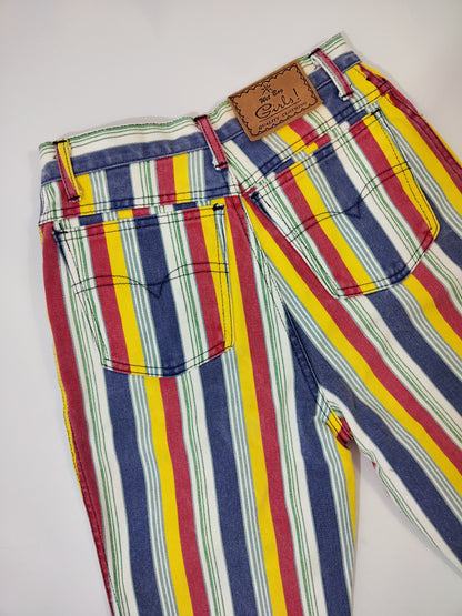 Striped Denim Shorts