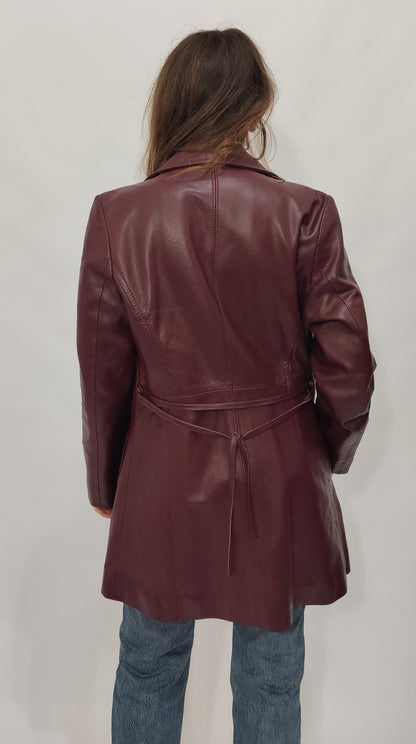 Burgundy Leather Coat