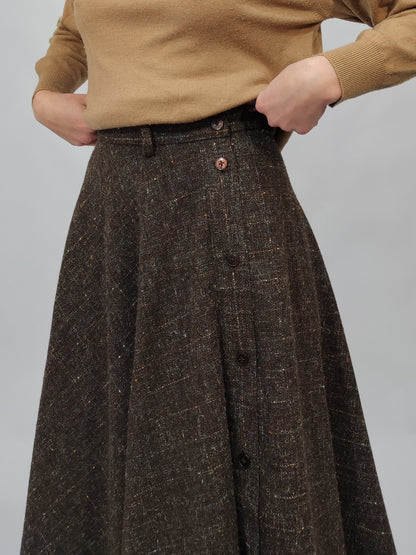 '80s Flecked Tweed Skirt