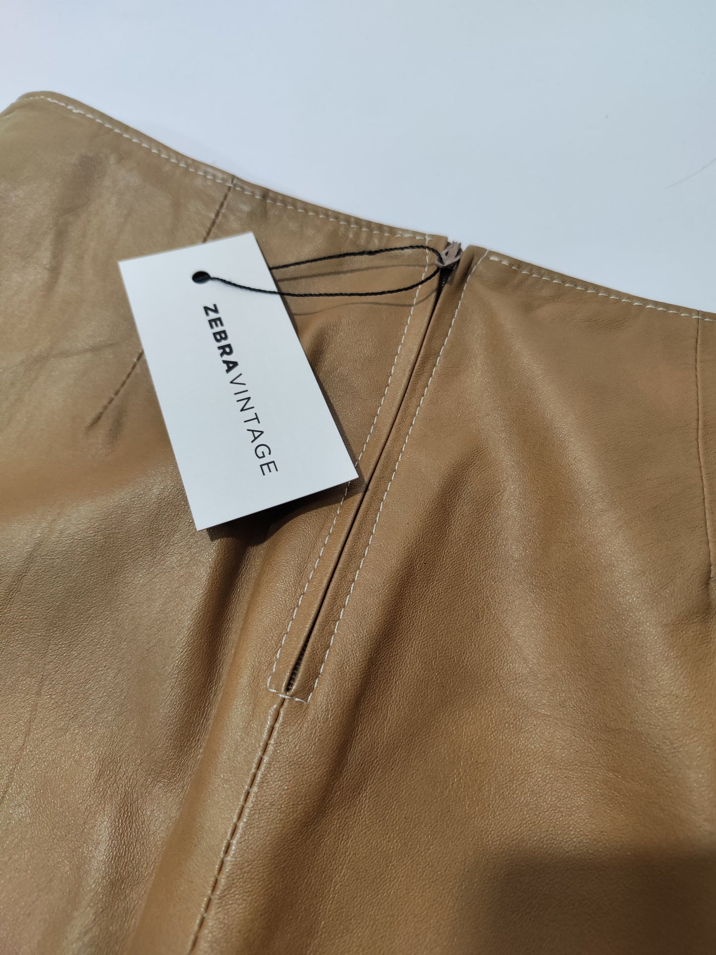 Ferrè Tan Leather Skirt