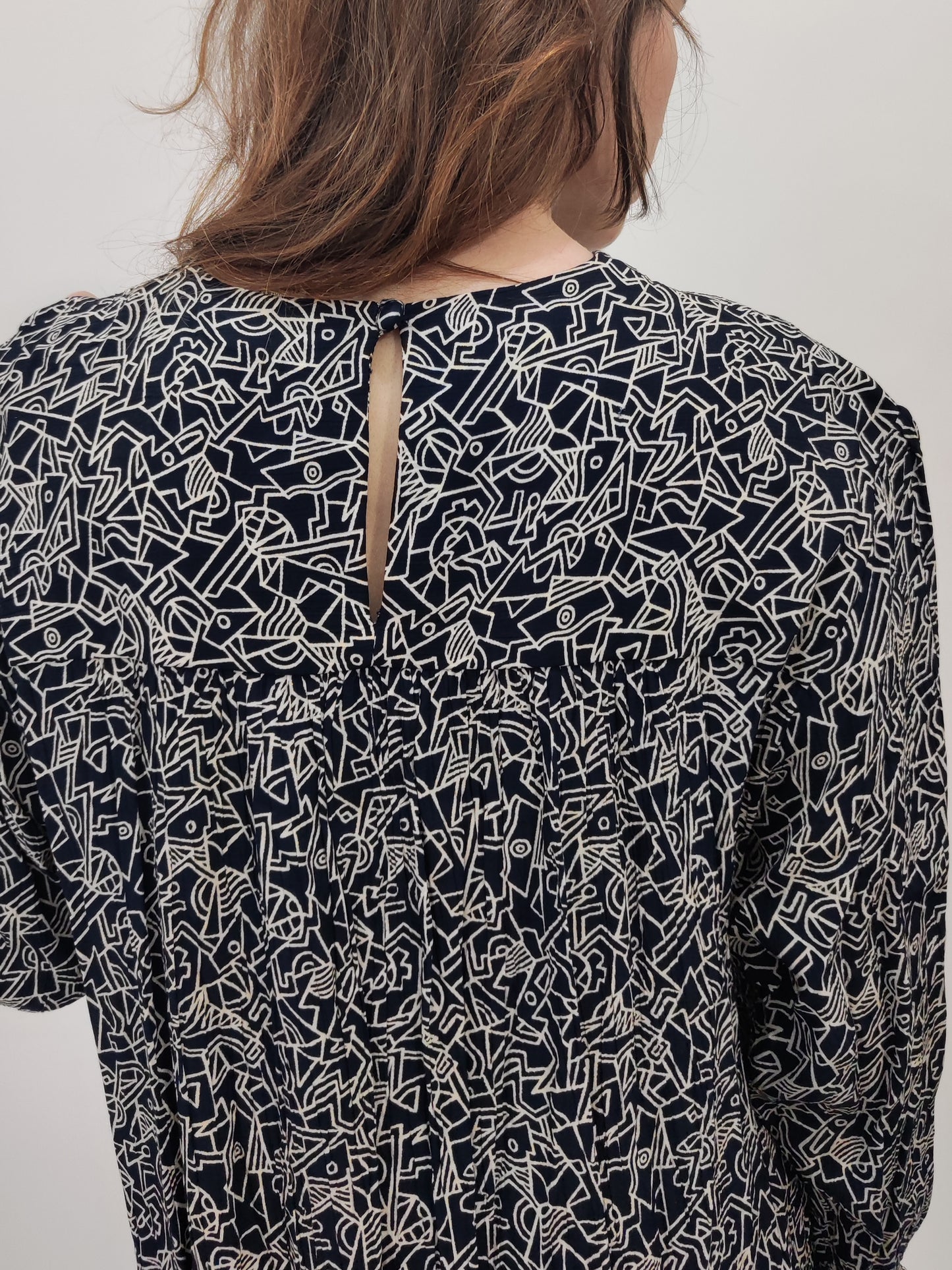'80s Liz Clairborne Drop Waist Abstract Print Dress - DEF.