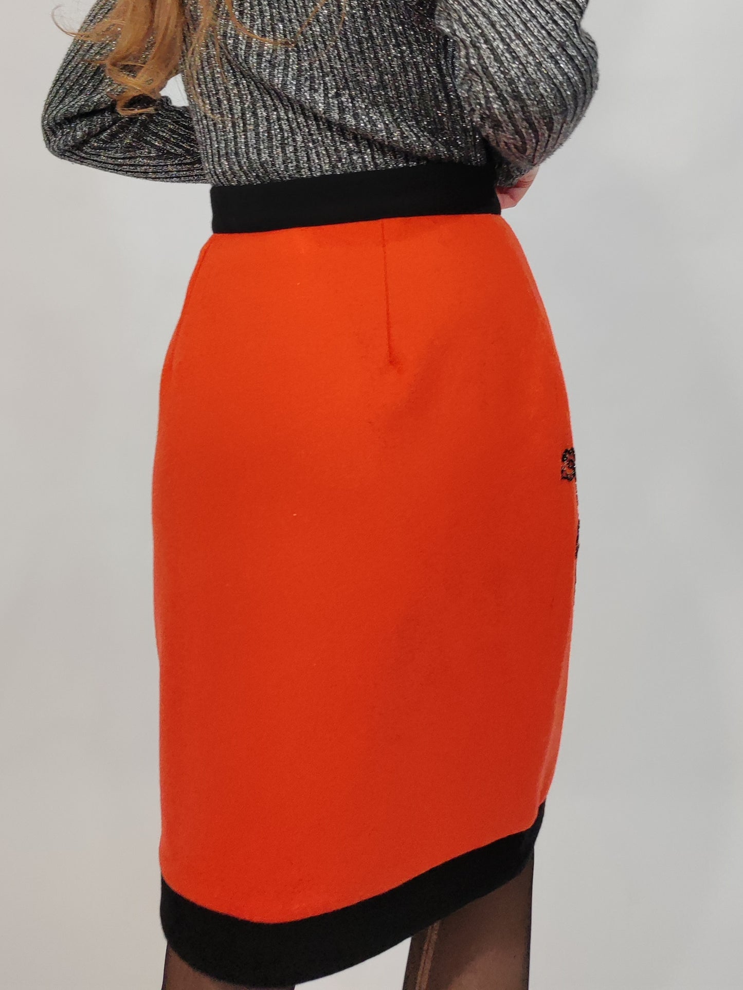 Vintage Wool Embroidered Skirt