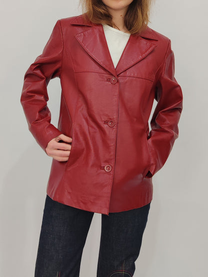 '90s Red Leather Jacket