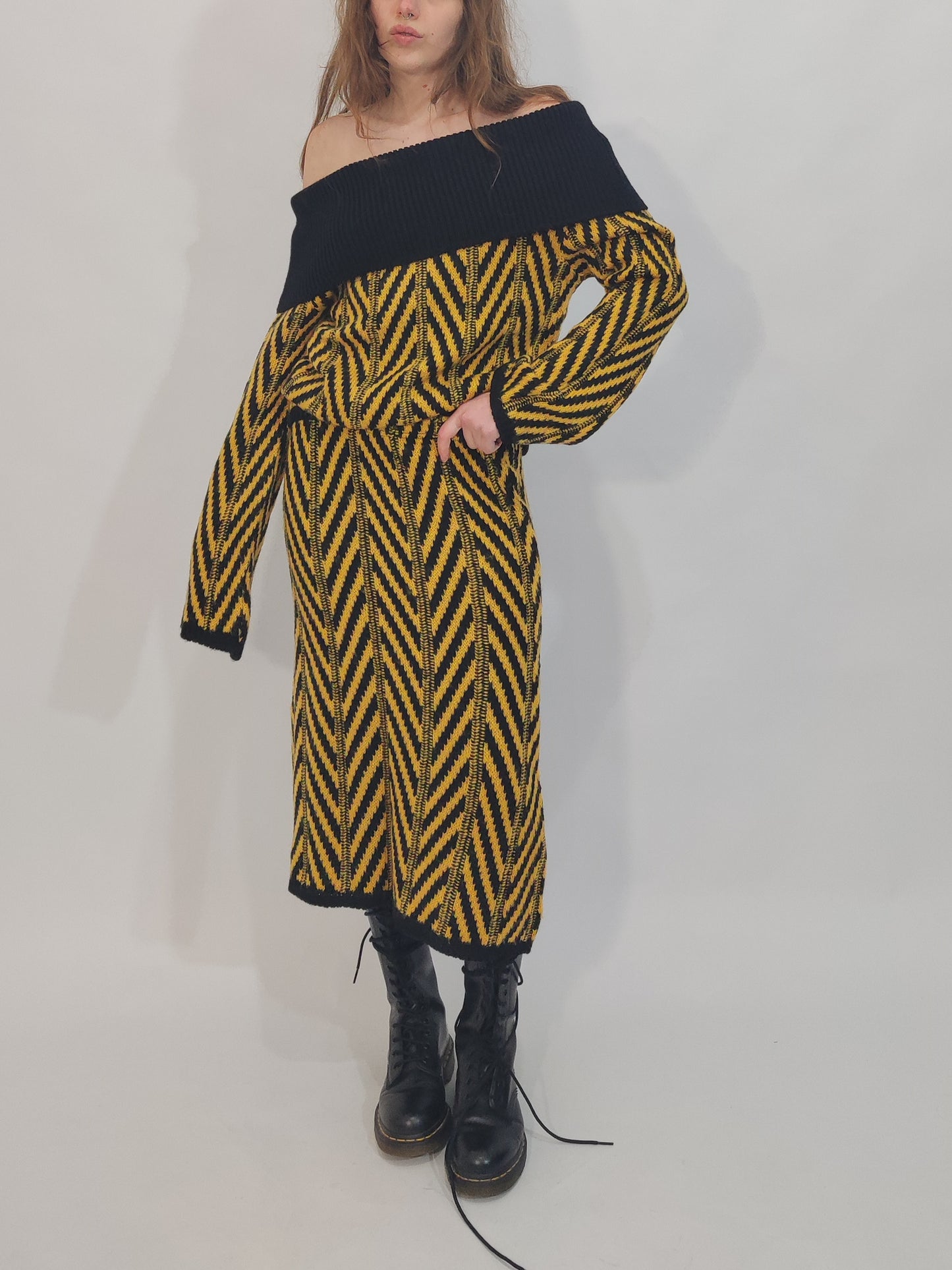 Late '90s Vintage Black&Yellow Co-Ord