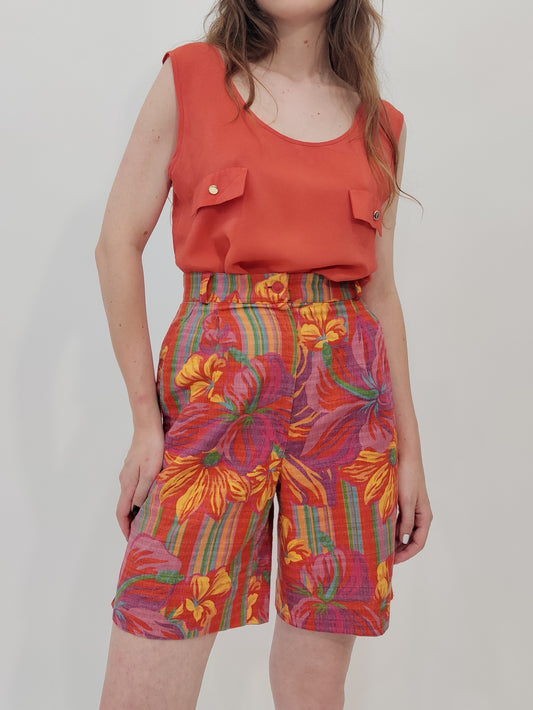 '80s Vintage Shorts, Linen + Cotton, XS
