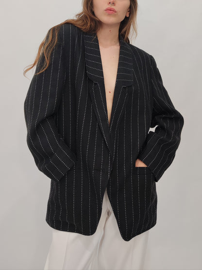 '90s Pinstripe Oversized Blazer