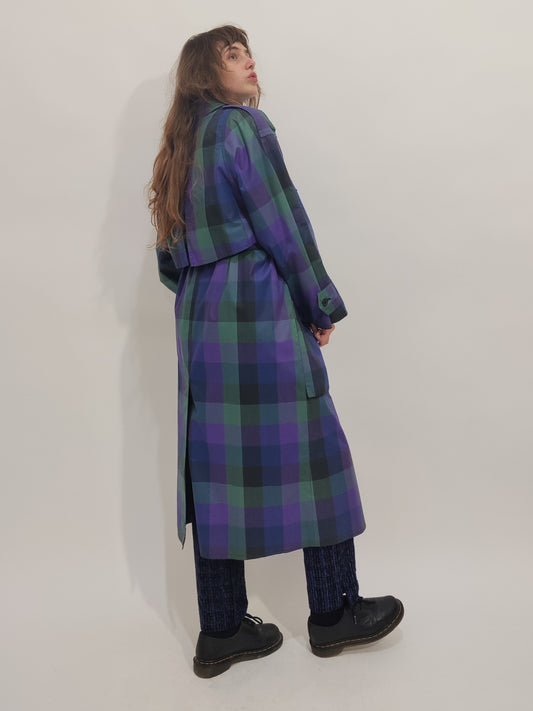Made in Korea Vintage Checkered Trench