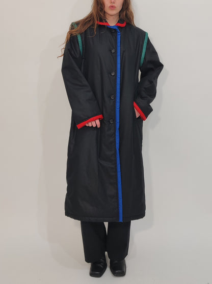 '80s Vintage Color Block Trench Coat