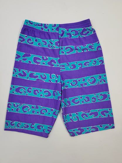 Vintage Biker Shorts - Leo Striped