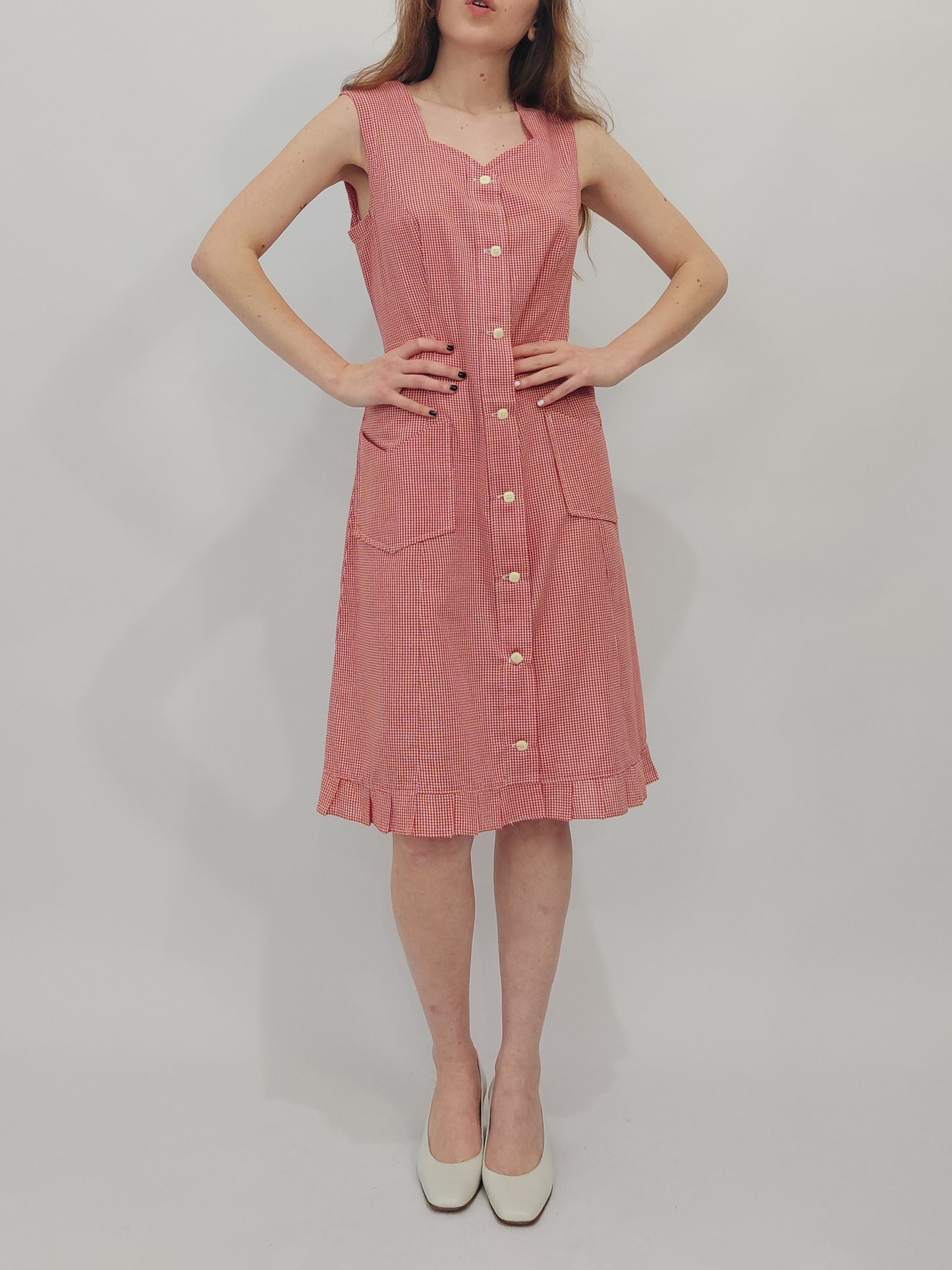 '80s Vichy Chemisier Dress